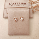 Aretes Corazón Perla - Colección Acero