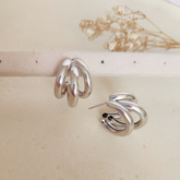 Aretes Carola Chunky Plateado - Colección Acero