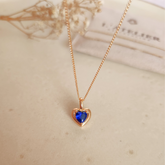 Collar Corazón Azul Rose - Colección Acero