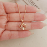 Collar Corazón Bombeado Ramas - Colección Acero