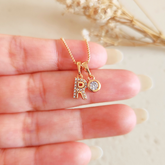 Collar Iniciales Mini Punto de Luz - Colección Acero