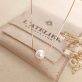 Collar Perla Pasante - Colección Acero