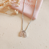 Collar Placas Doble Plateado Mujer - Colección Acero