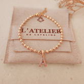 Pulsera Bolitas Iniciales - Colección Acero