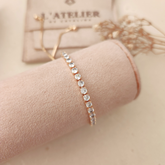 Pulsera Regulable Cristales - Colección Acero