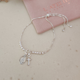 Pulsera Regulable Virgen Cruz - Colección Plata