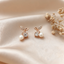 Aretes Cereza Blanca Strass - Colección Acero