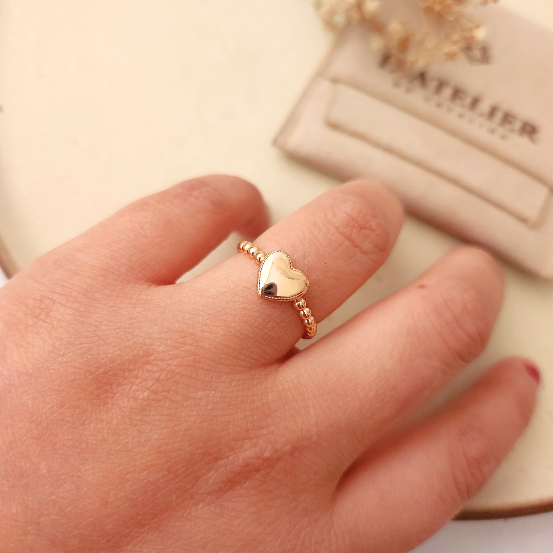 Anillo Corazón Liso - Colección Acero