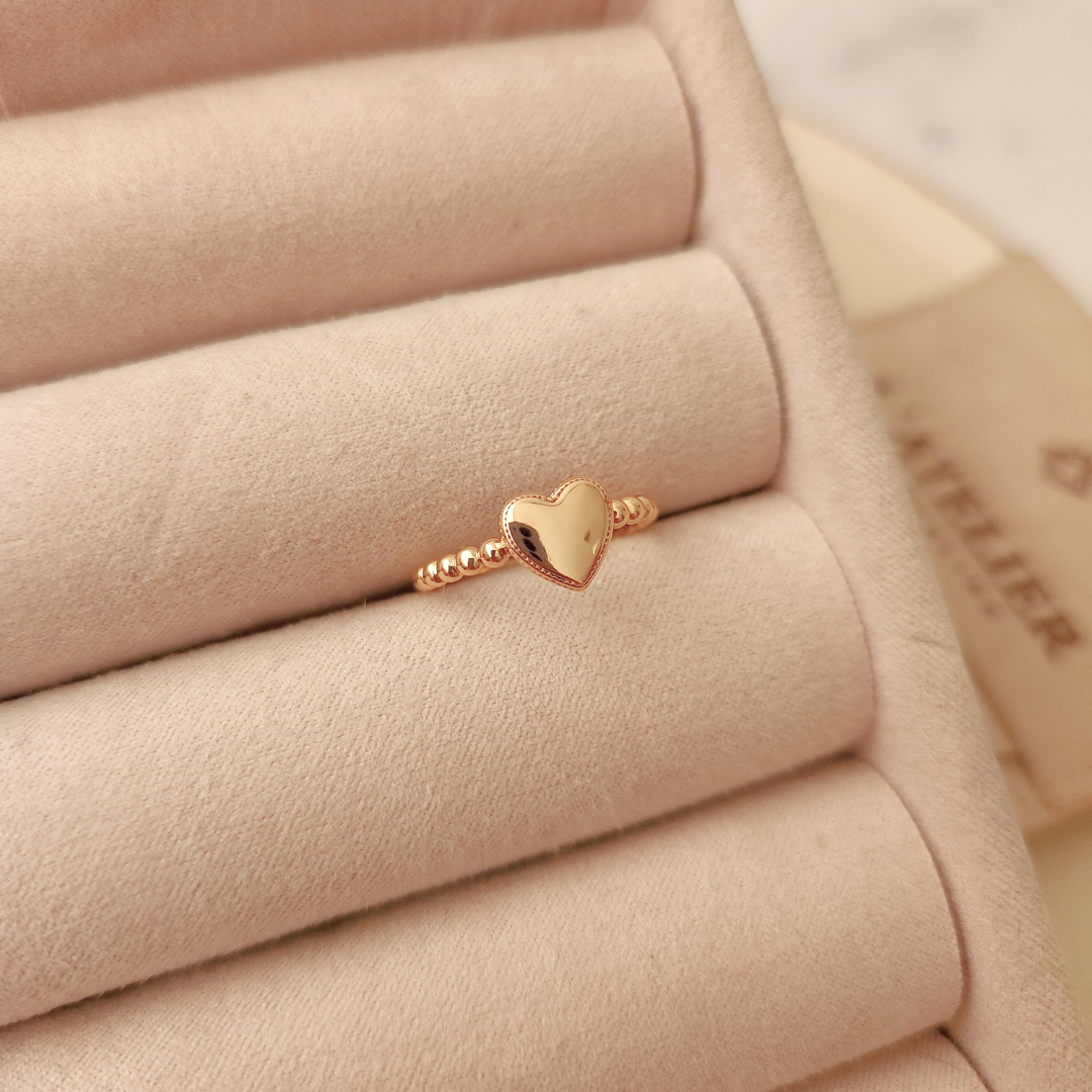 Anillo Corazón Liso - Colección Acero