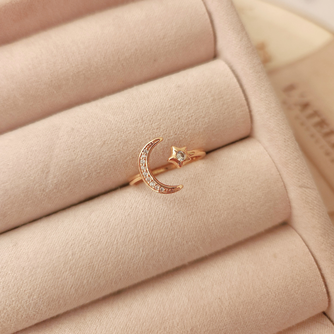 Anillo Luna Estrella - Colección Acero