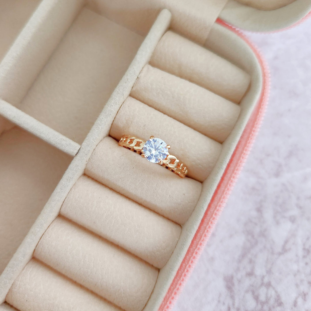 Anillo Eslabones Cristal - Colección Acero Imagen secundaria del producto