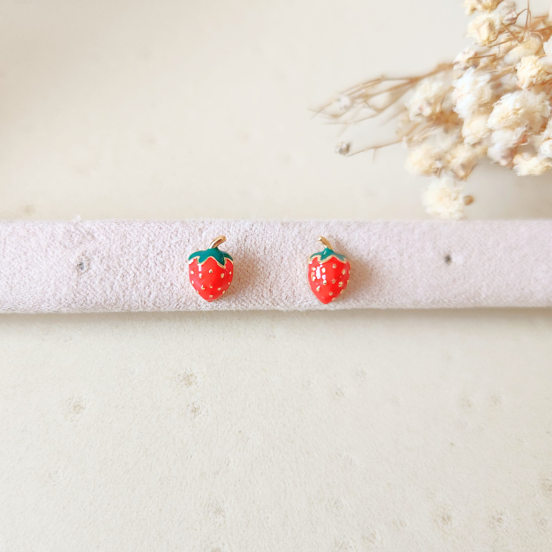 Aretes Fresa - Colección Acero