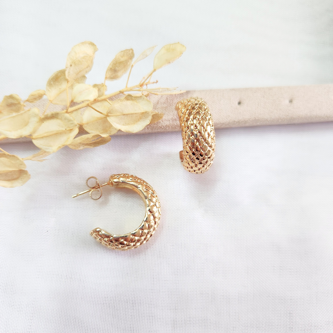Aretes Ayla Gold - Colección Acero