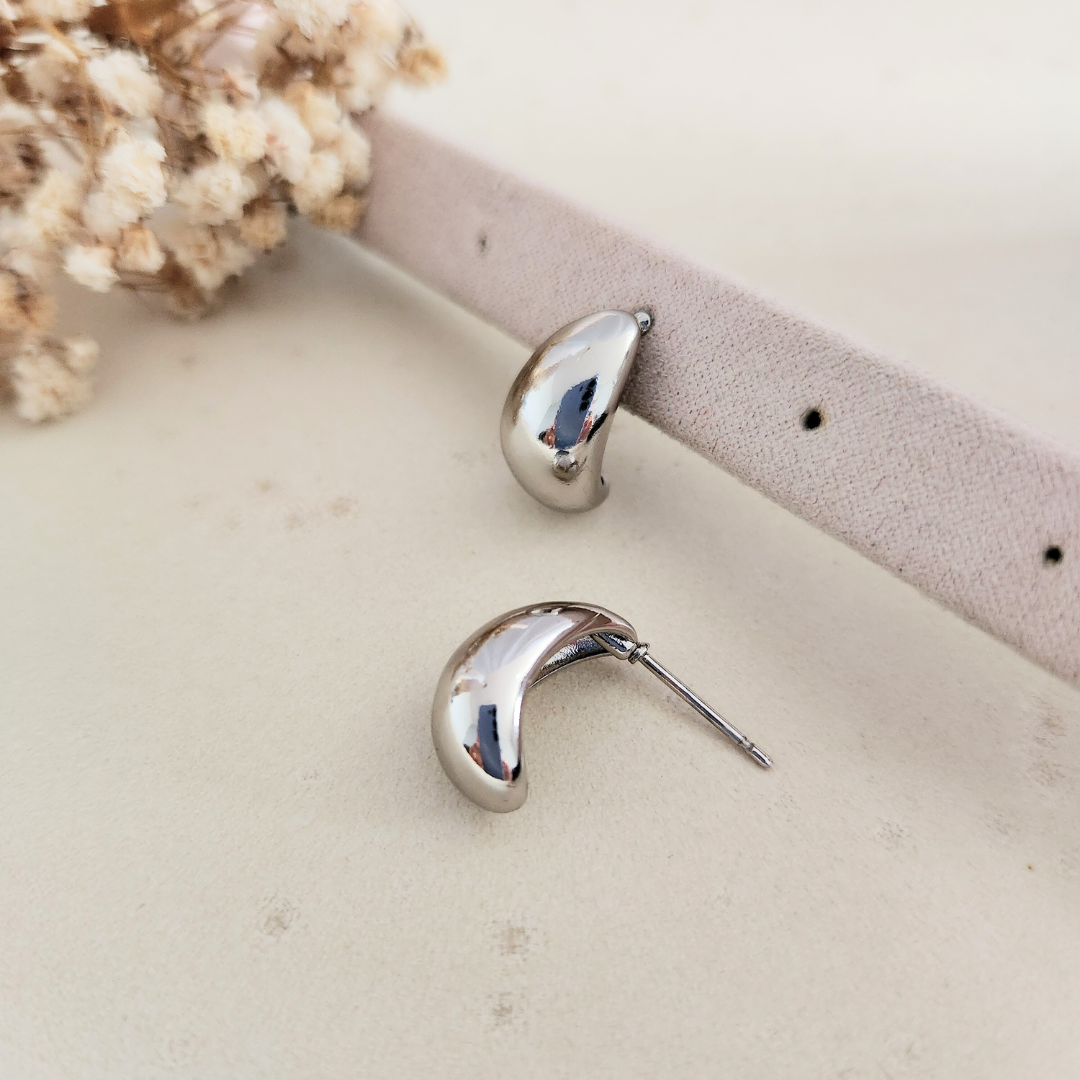 Aretes Victoria Plateado - Colección Acero