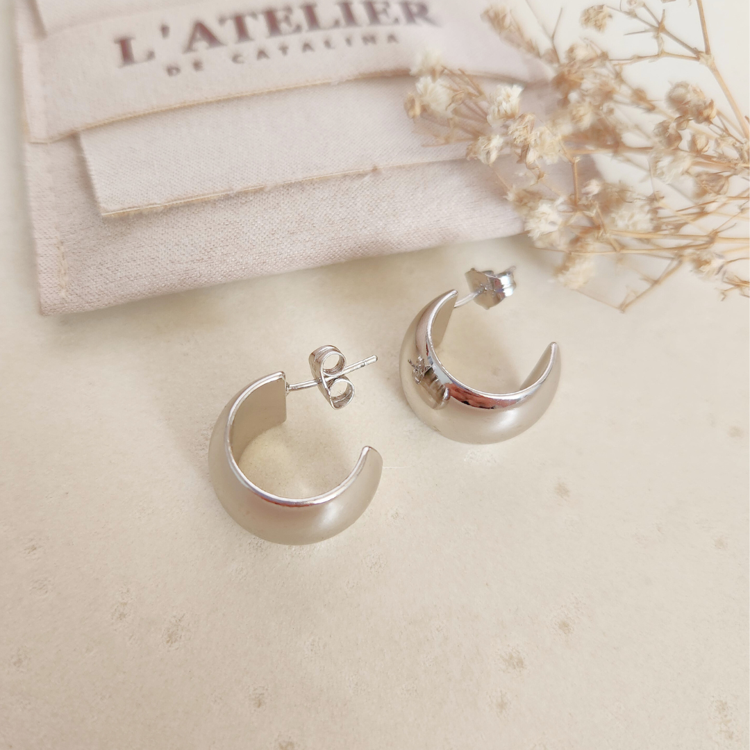 Aretes Amara Plateado - Colección Acero