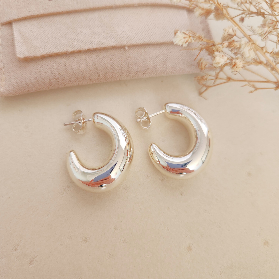 Aretes Ara Plateado - Colección Acero