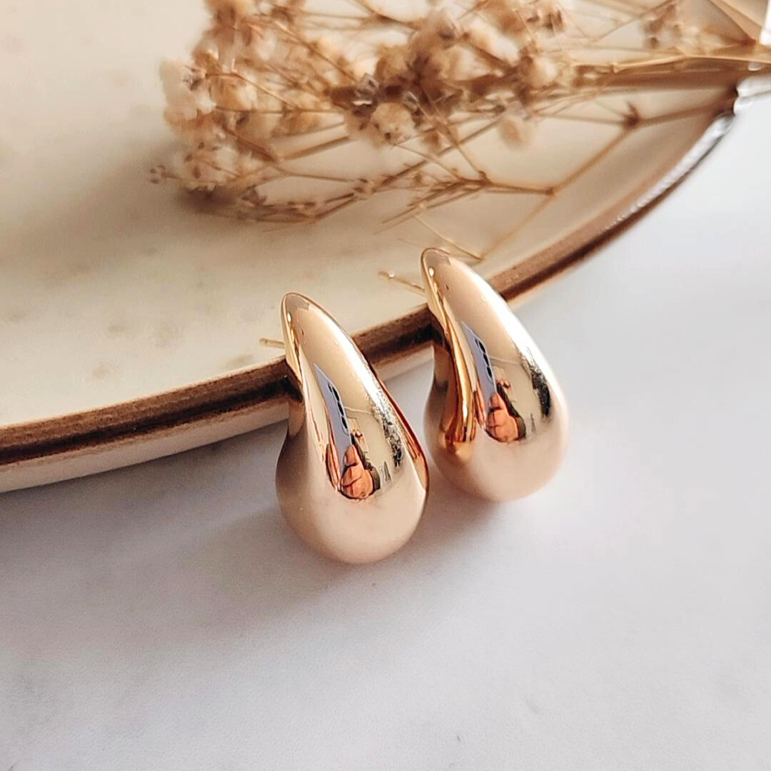 Aretes Gota Grande Rose - Colección Acero Imagen principal del producto