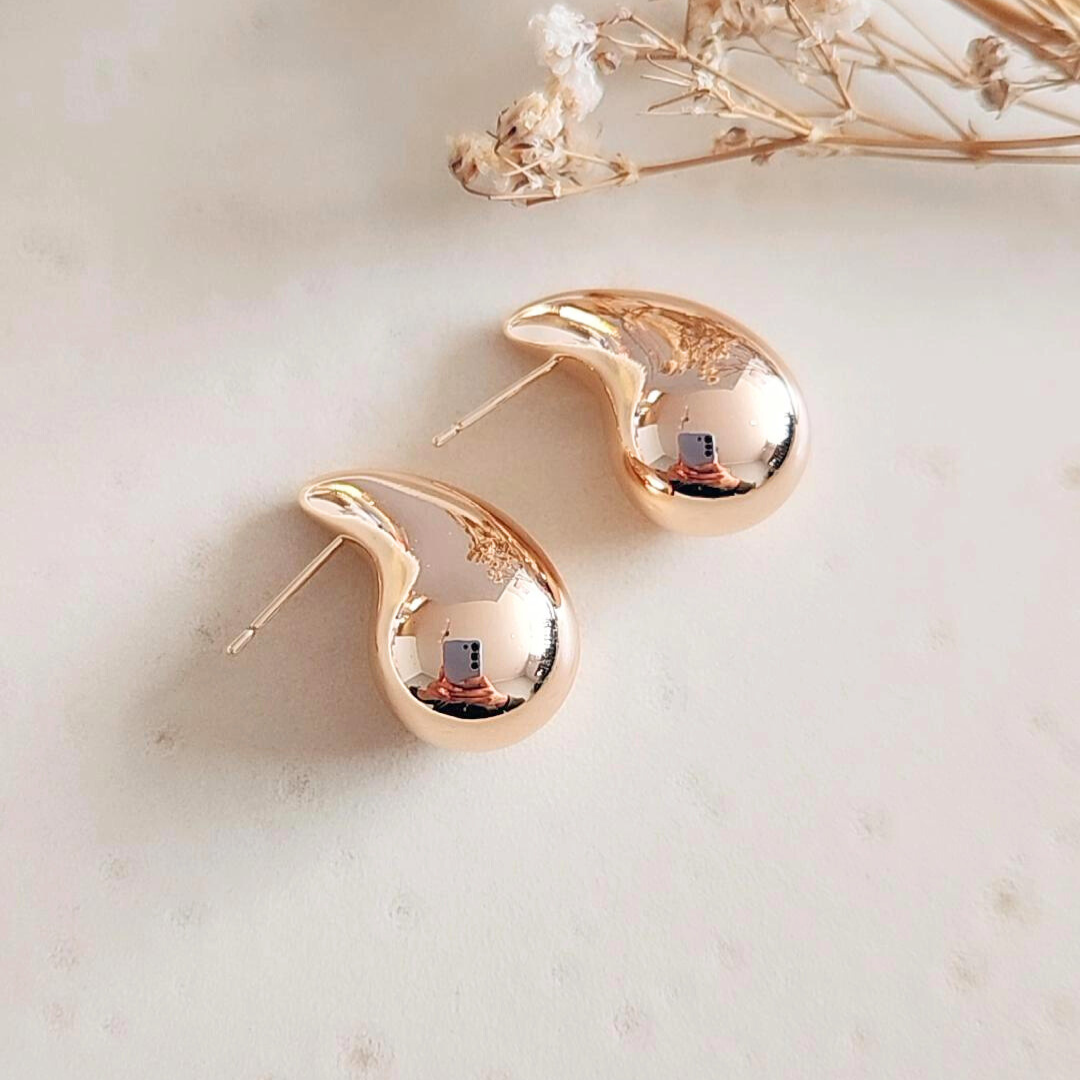 Aretes Gota Grande Rose - Colección Acero Imagen secundaria del producto