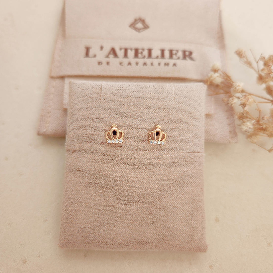 Aretes Corona Mini - Colección Acero Imagen principal del producto