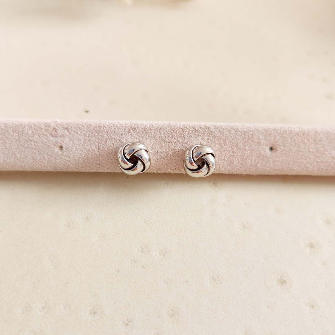 Aretes Bimba Plateado - Colección Acero