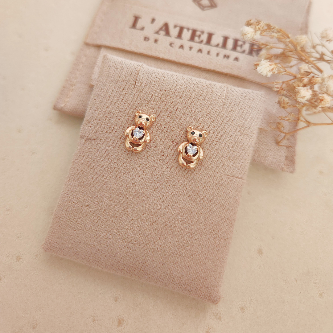 Aretes Osito Rose - Colección Acero