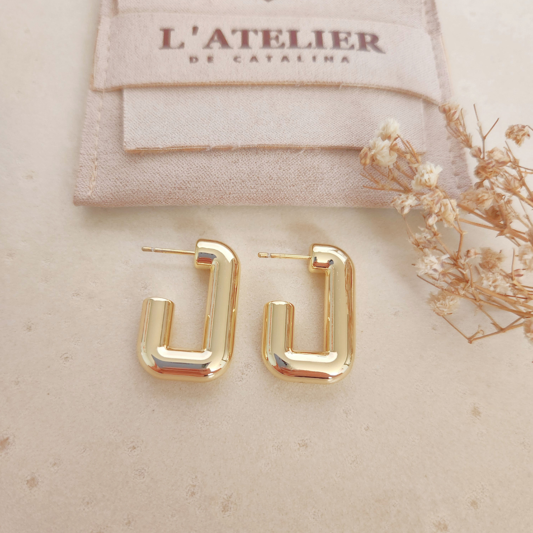 Aretes Ayla Gold - Colección Acero