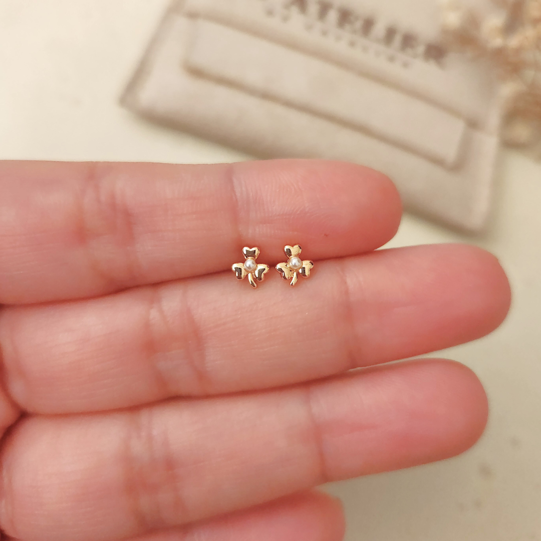 Aretes Mini Trébol - Colección Acero