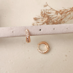 Argollas Líneas Strass - Colección Acero