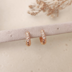 Argollas Líneas Strass - Colección Acero