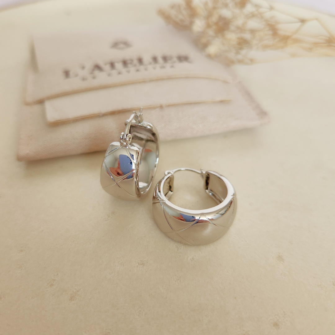 Argolla Chunky Aspas Plateado - Colección Acero Imagen secundaria del producto