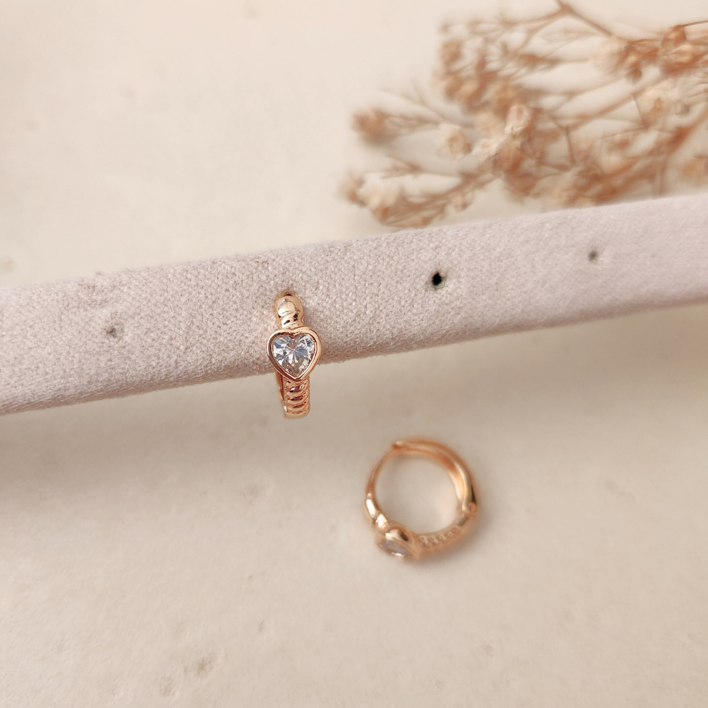 Argollas Corazón Blanco - Colección Acero