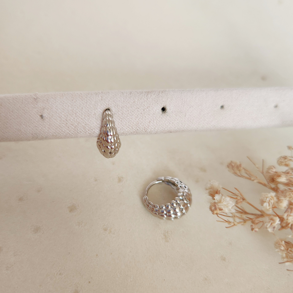 Argollas Maeva Plateado - Colección Acero