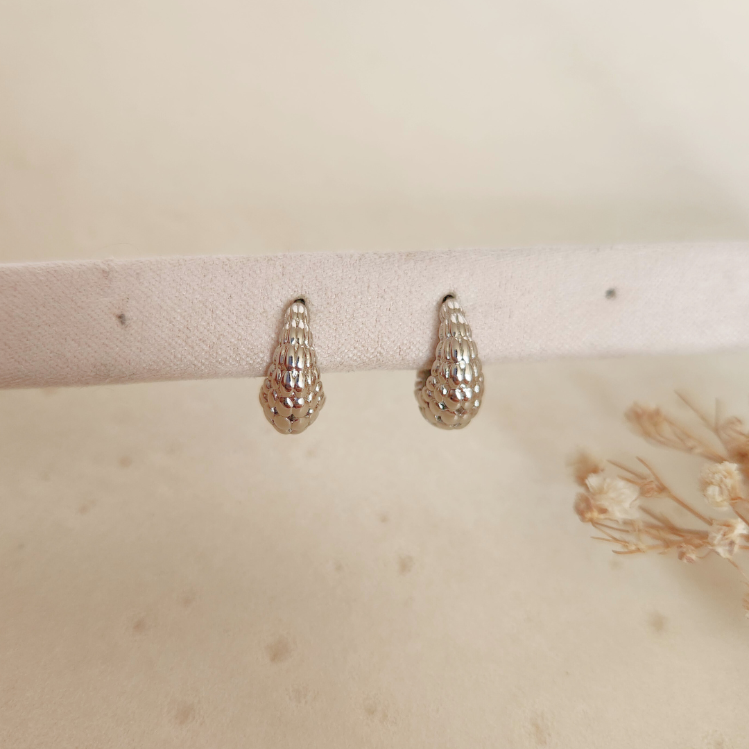 Argollas Maeva Plateado - Colección Acero