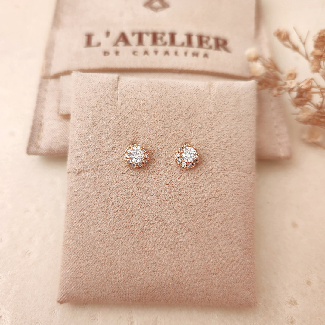 Aretes Brillo Clásico - Colección Acero