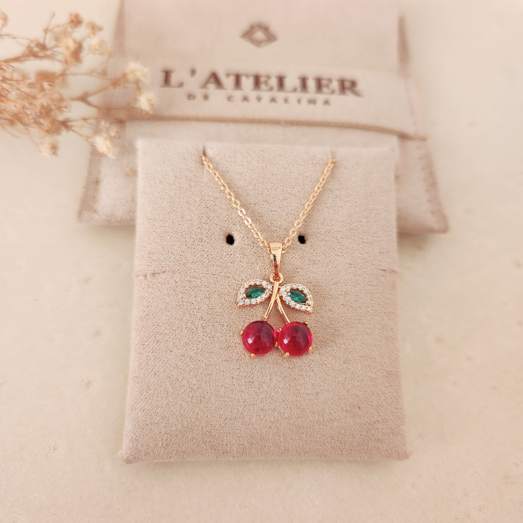 Collar Cereza Strass - Colección Acero