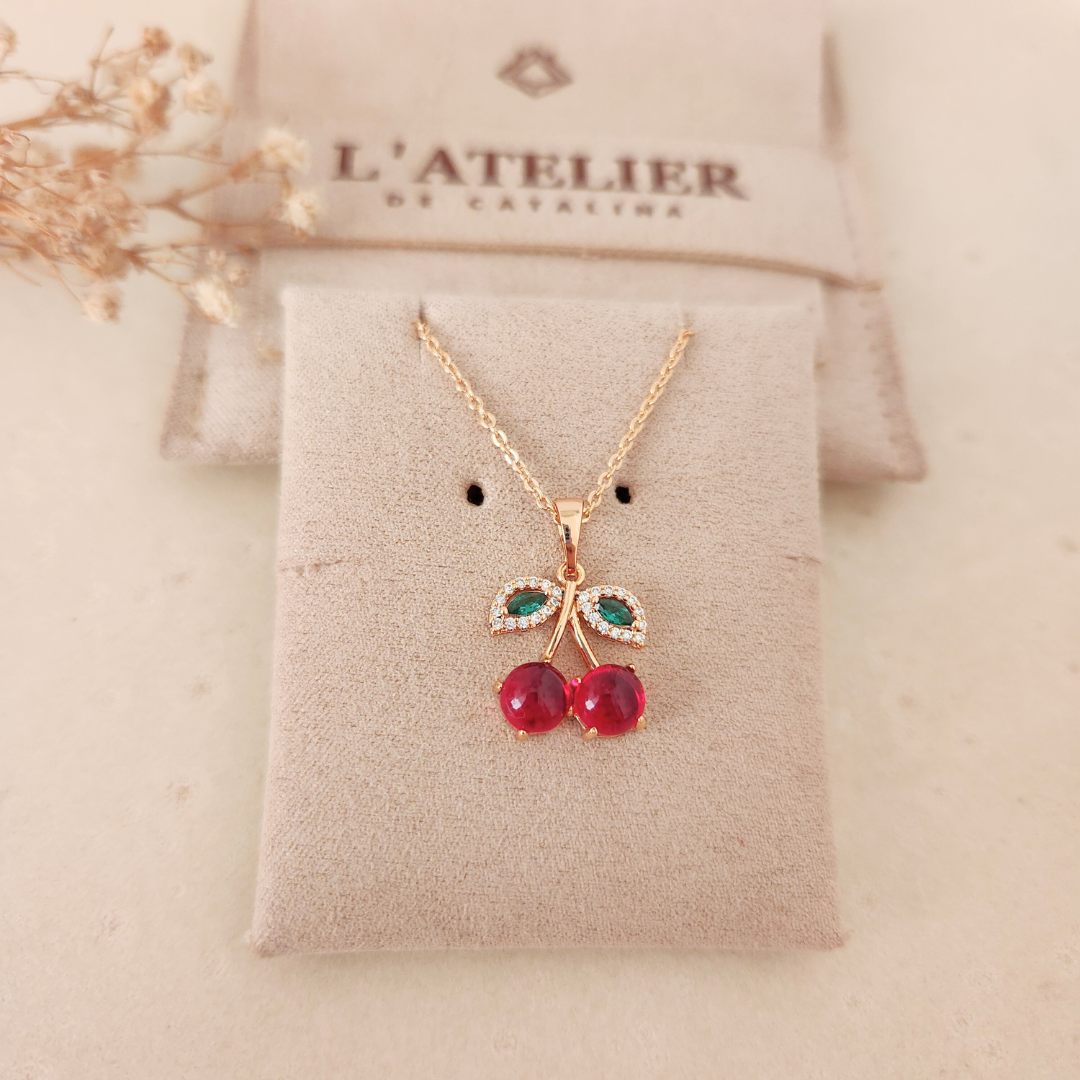 Collar Cereza Strass - Colección Acero