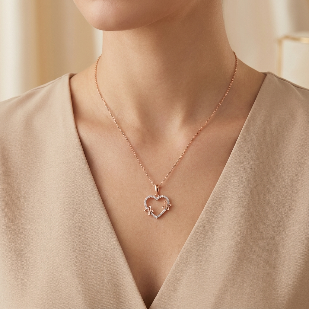 Collar Corazón Mariposa - Colección Trendy