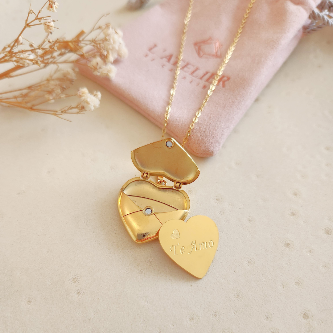 Collar Corazón Te Amo - Colección Acero
