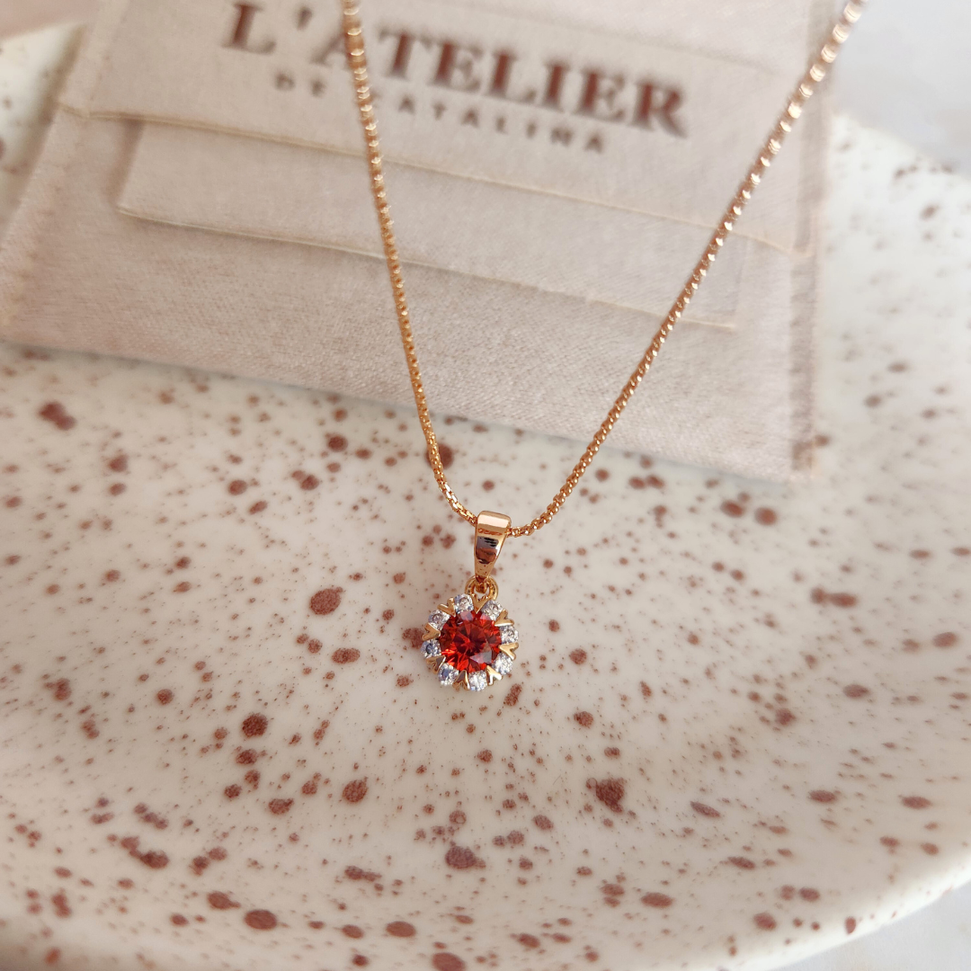 Collar Livia Rojo - Colección Acero