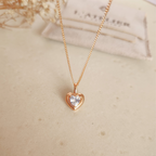 Collar Corazón Blanco Rose - Colección Acero