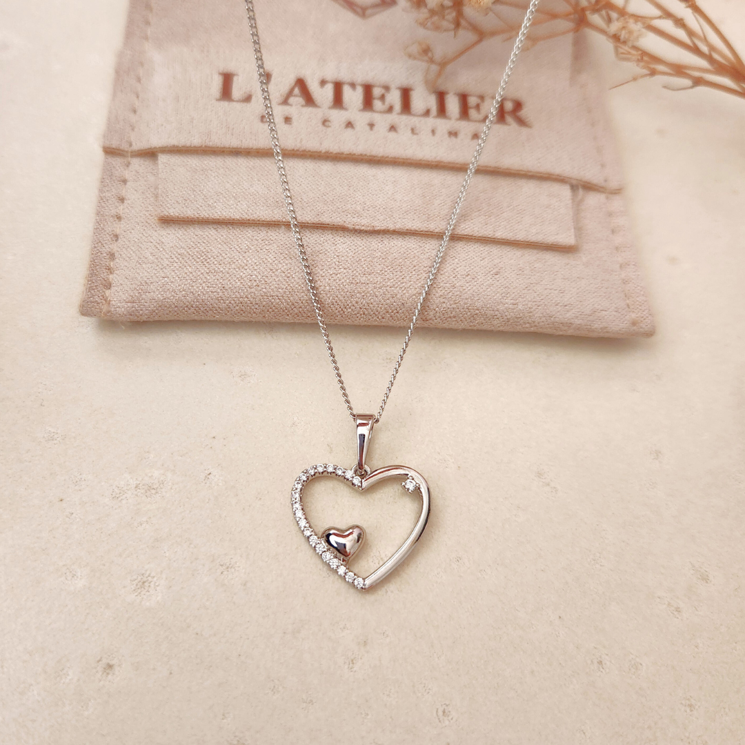 Collar Lucia Cristales Plateado - Colección Acero