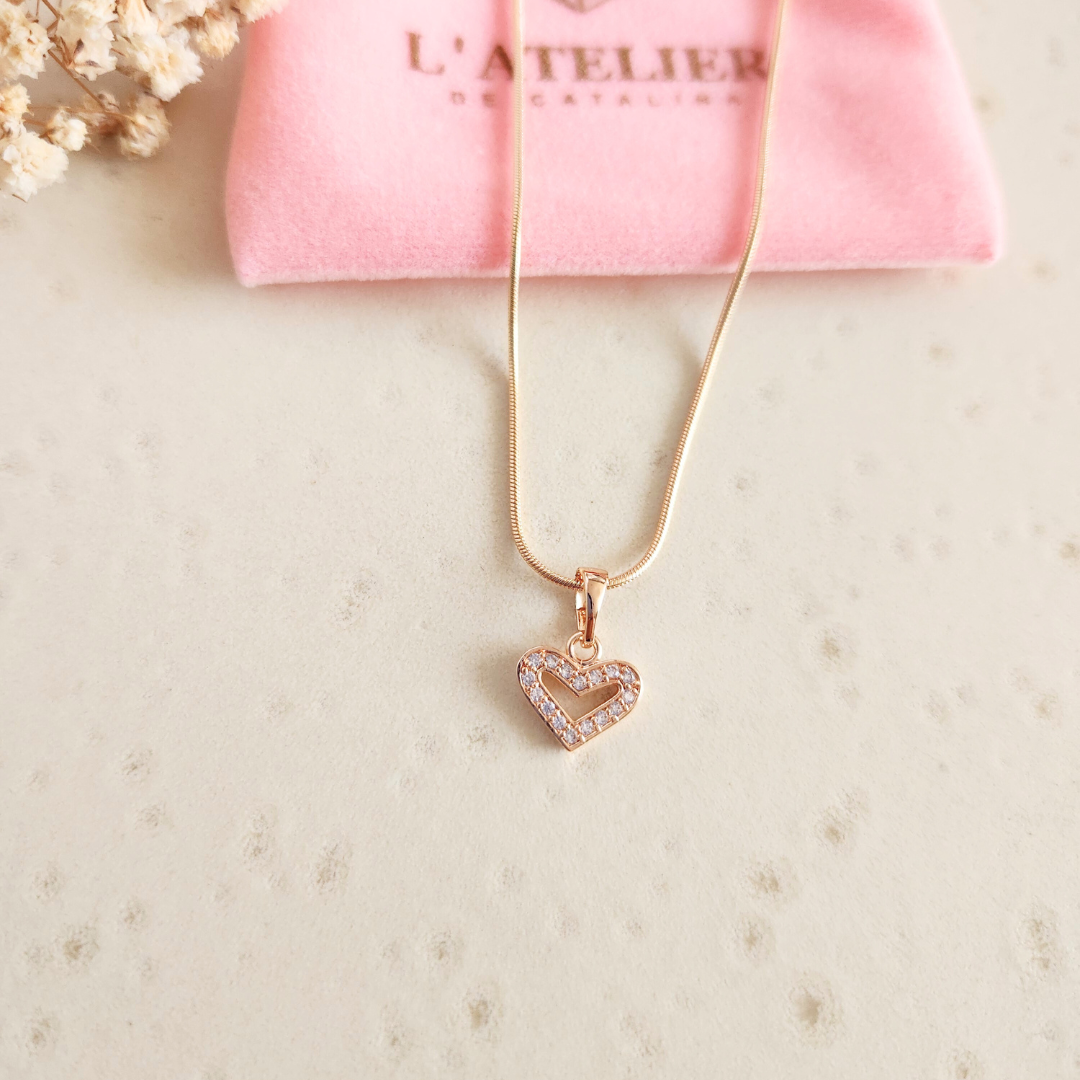 Collar Corazón Pixel - Colección Acero