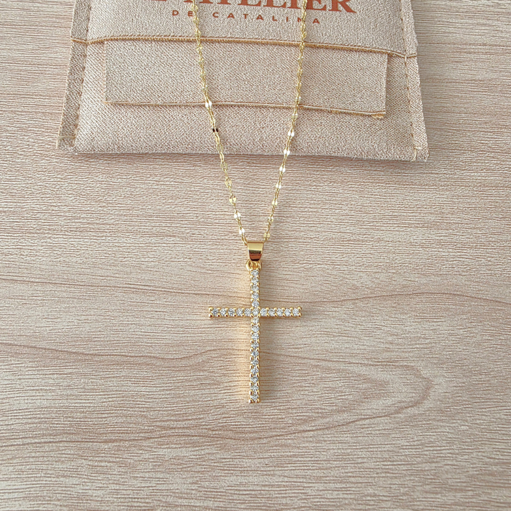 Collar Cruz Gold - Colección Acero