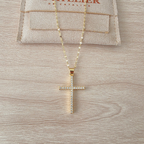Collar Cruz Gold - Colección Acero