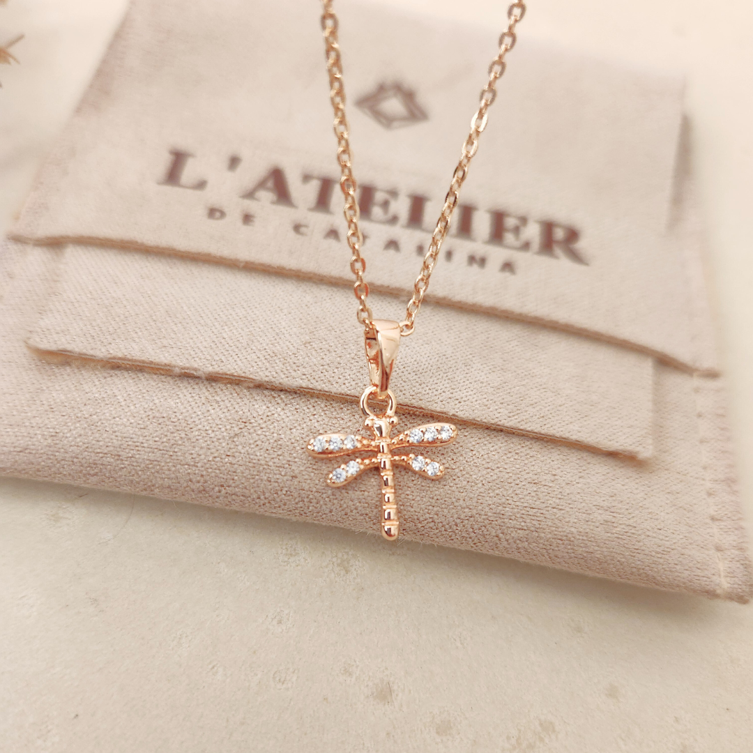 Collar Libélula Rose - Colección Acero