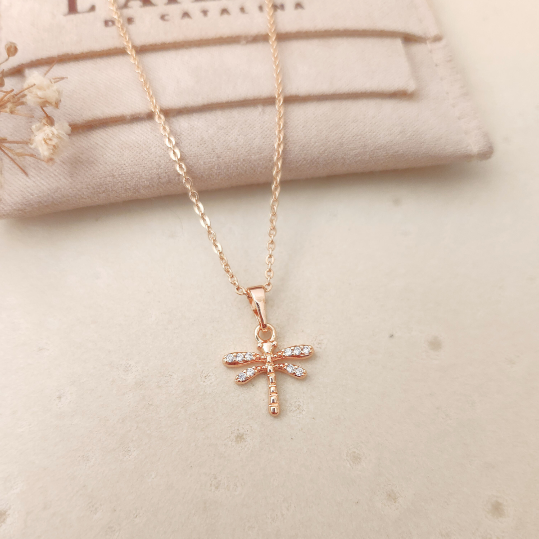 Collar Libélula Rose - Colección Acero
