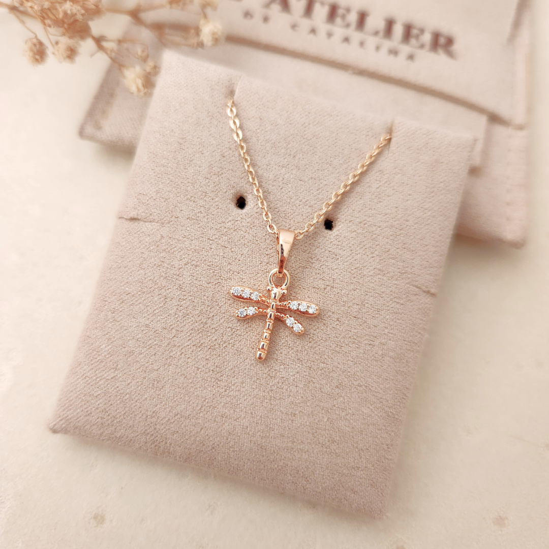 Collar Libélula Rose - Colección Acero