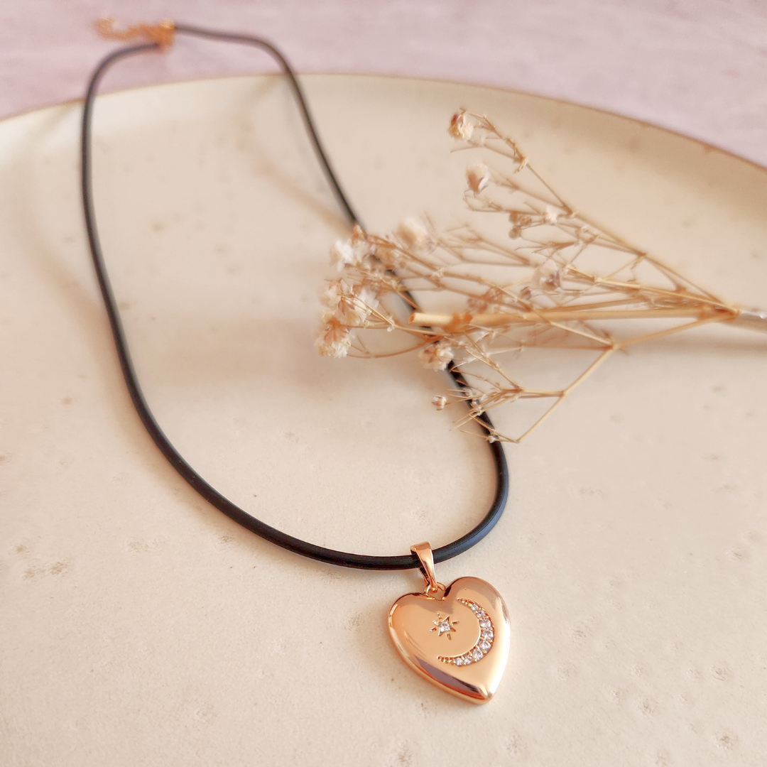 Collar Luna Cordón - Colección Acero