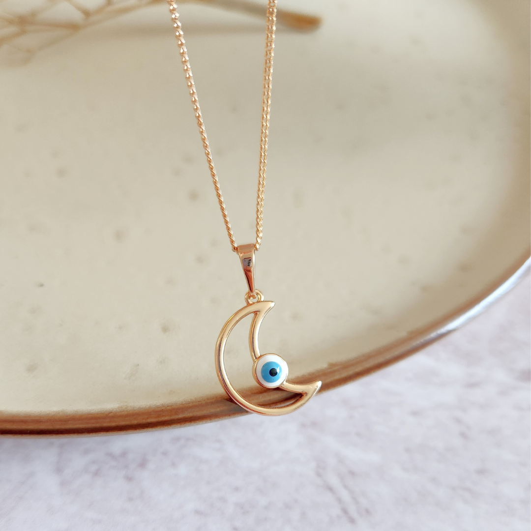 Collar Luna Ojo Turco - Colección Acero Imagen principal del producto