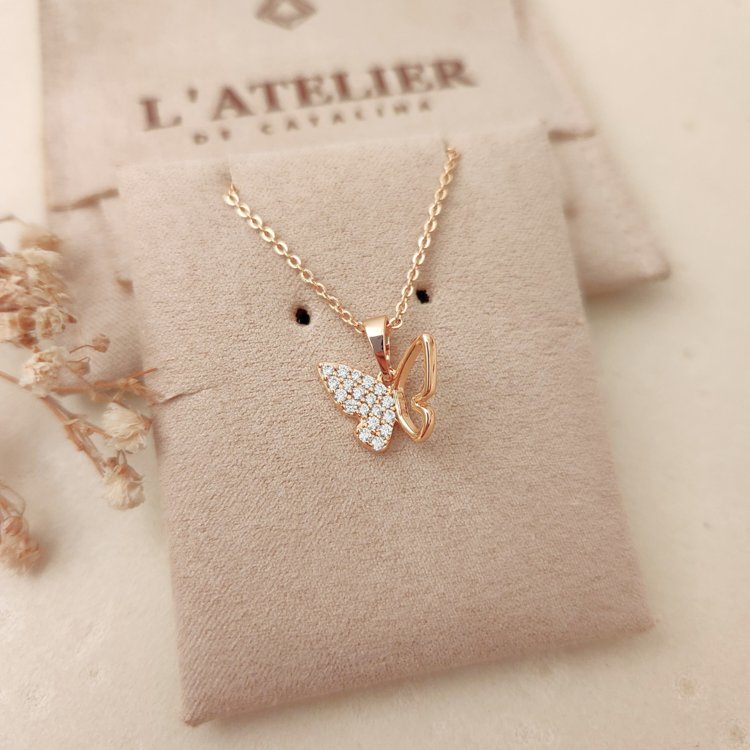 Collar Mariposa Strass Calado - Colección Acero Imagen secundaria del producto